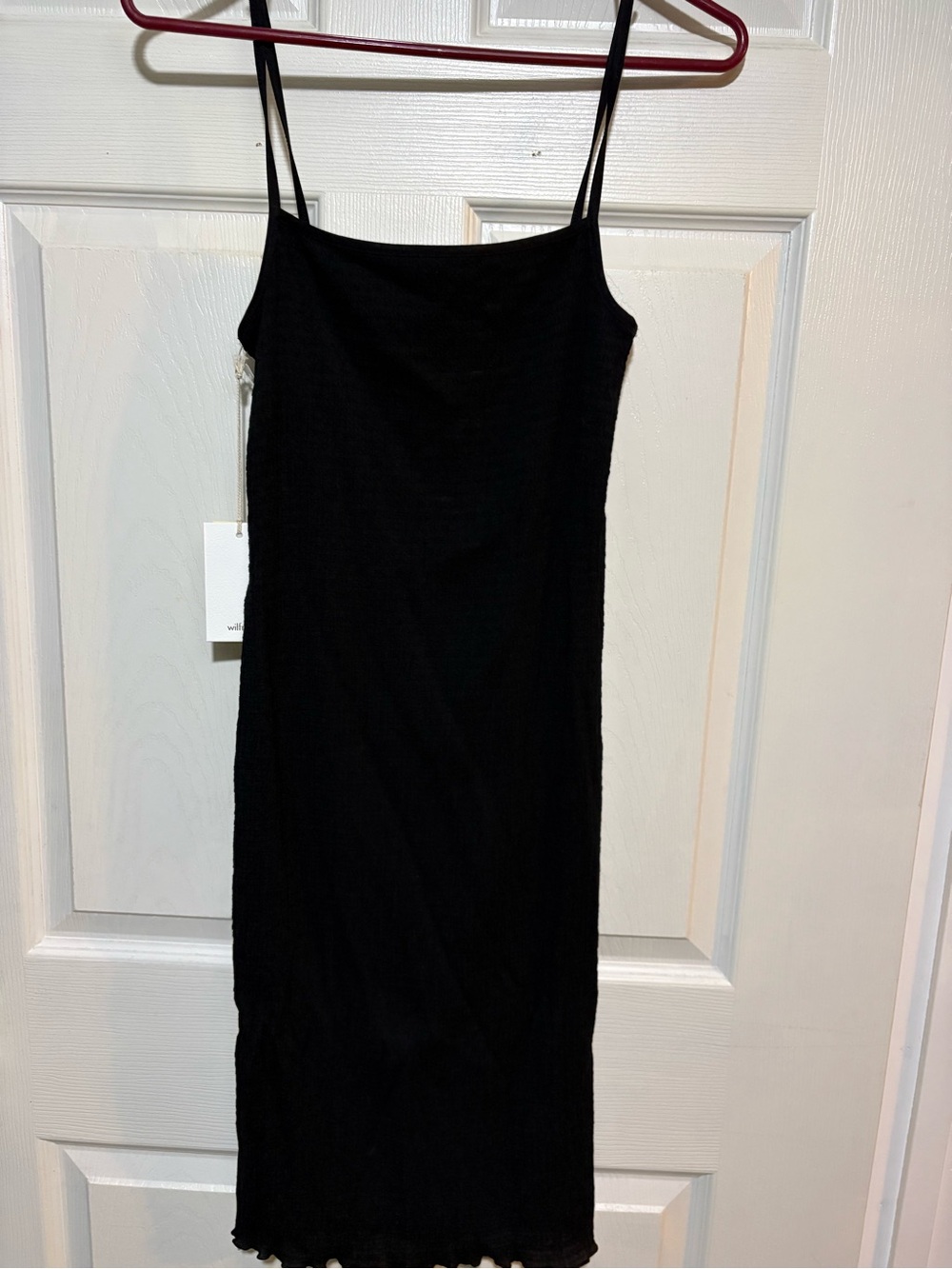 Wilfred Black Spaghetti-Strap Midi Slip Dress
